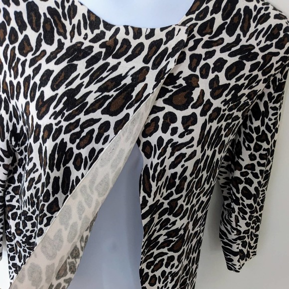 Covington Leopard Print Open Concept Lightweight Sweater 3/4 Sleeves Size XL - Picture 3 of 7
